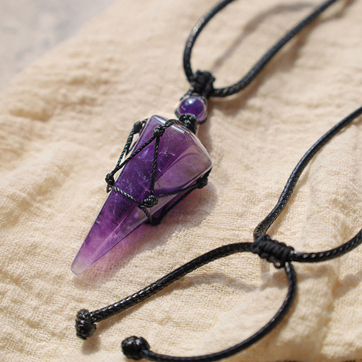 Buddha Stones Natural Stone Pointed Pendant Necklace - image 12