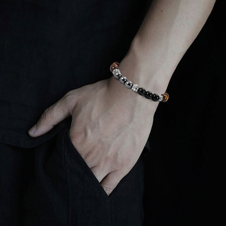 Buddha Stones Tiger Eye and Hematite Good Luck and Healing Bracelet - image 6
