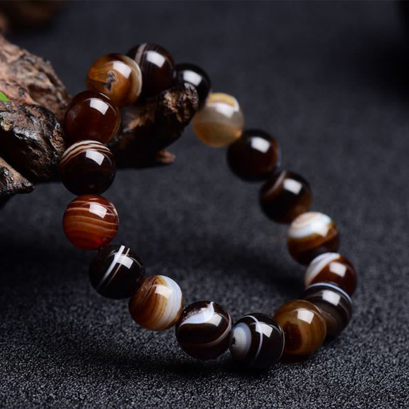 Buddha Stones Tibetan Sardonyx Happiness Positive Bracelet - image 4