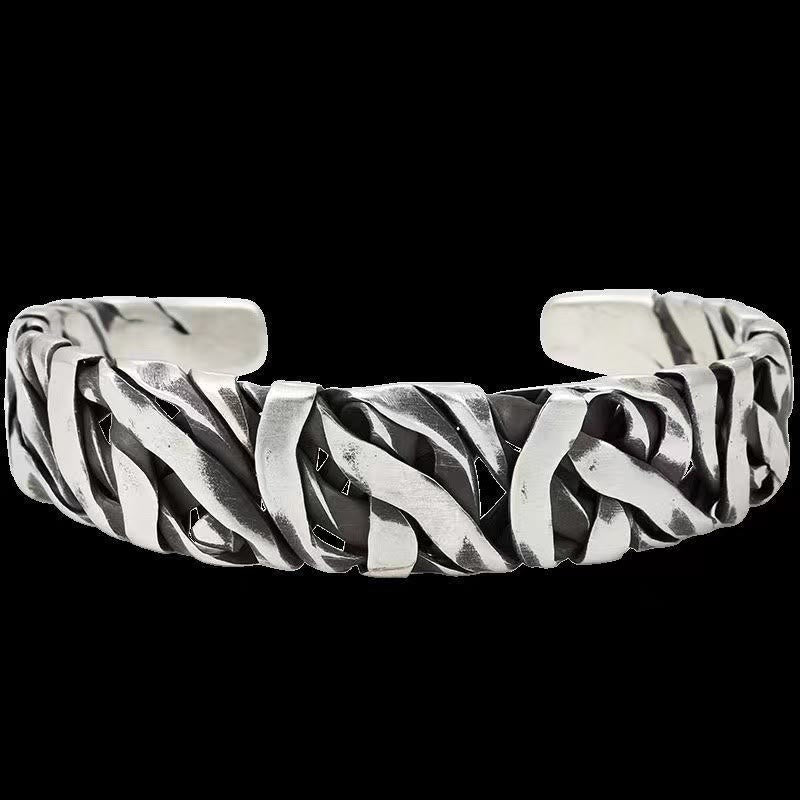Buddha Stones Retro Line Texture Healing Cuff Bracelet Bangle - image 4