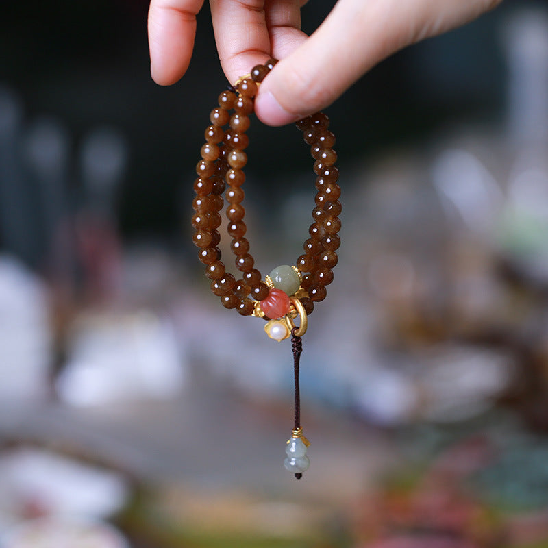 Buddha Stones Jade Butterfly Gourd Prosperity Luck Bracelet Necklace - image 2