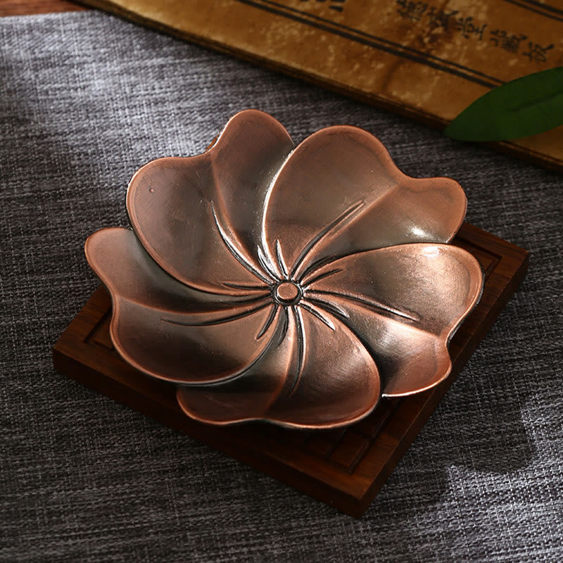 Buddha Stones Lotus Dragon Phoenix Eight Auspicious Symbols Zinc Alloy Incense Stick Holder Healing Incense Burner Decoration - Lotus Brown(Without Incense Hole) - image 14