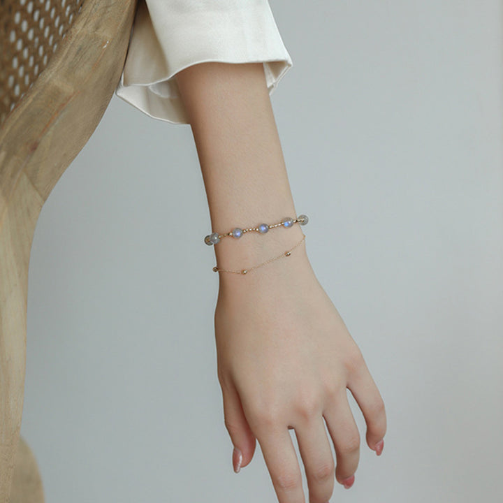 Buddha Stones Moonstone Positive Charming Chain Bracelet - image 8