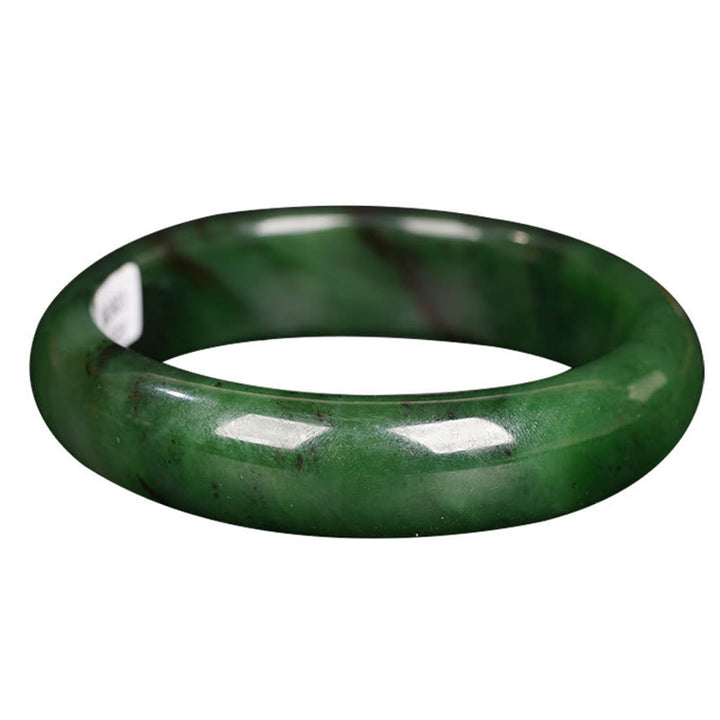 Buddha Stones Natural Hetian Cyan Jade Happiness Success Bracelet Bangle - image 11