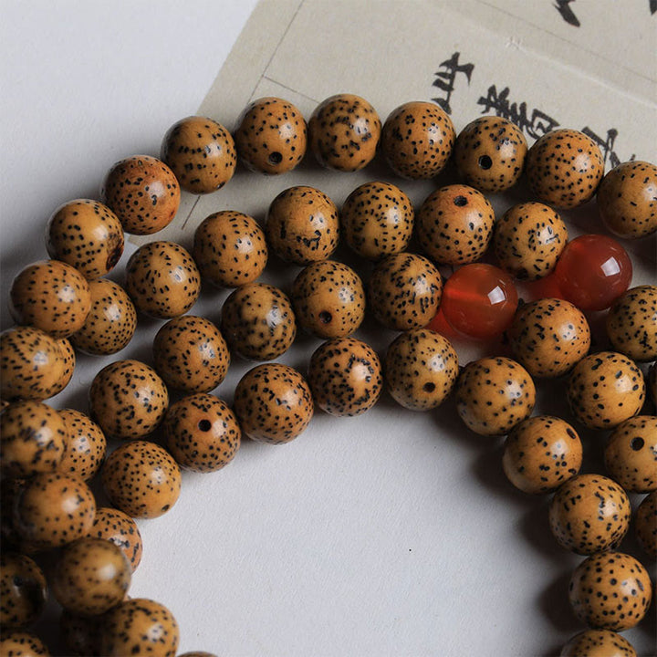 Buddha Stones 108 Mala Beads Bodhi Seed Red Agate Auspiciousness Bracelet - image 3