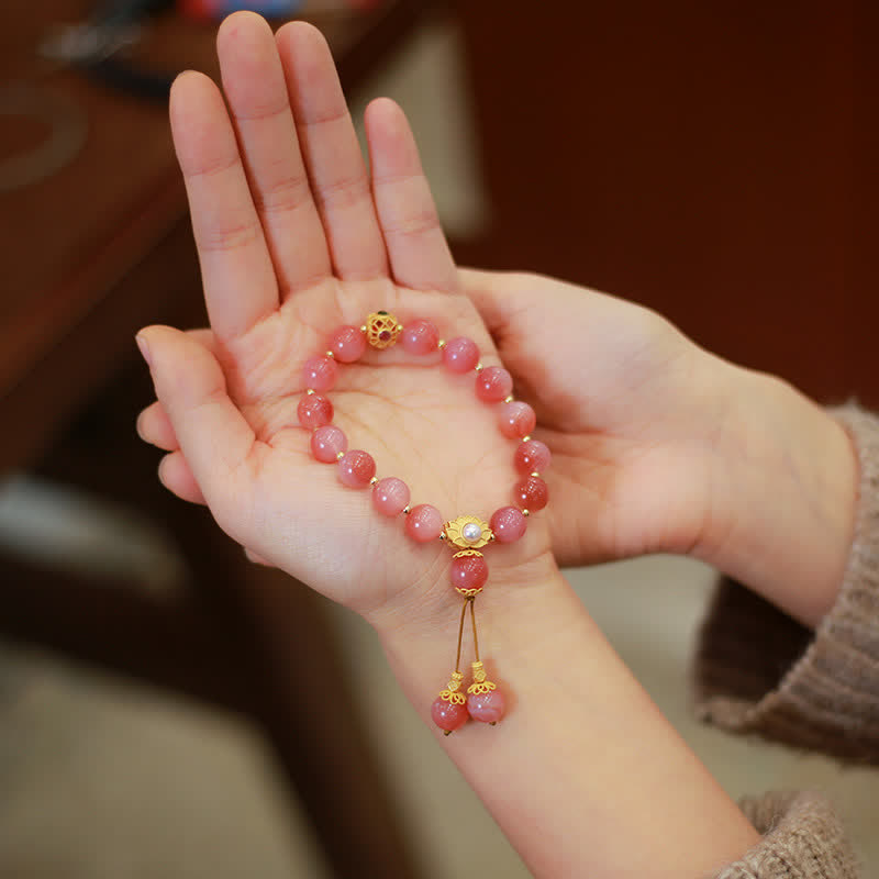 Buddha Stones 925 Sterling Silver Yanyuan Agate Lotus Flower Enlightenment Bracelet - image 1