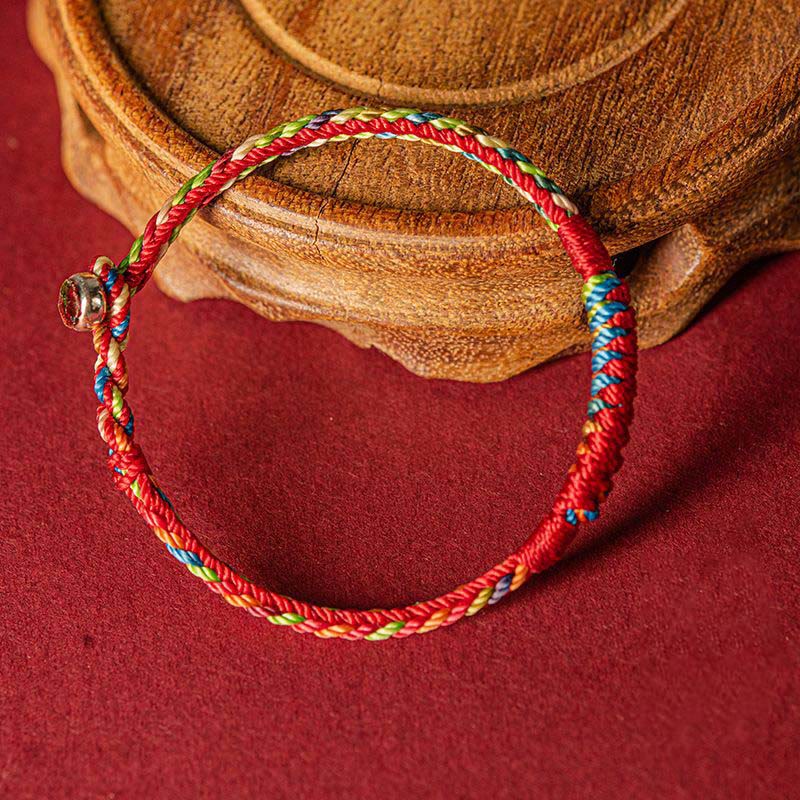 Buddha Stones Handmade Five Color Thread Protection Bracelet - image 1