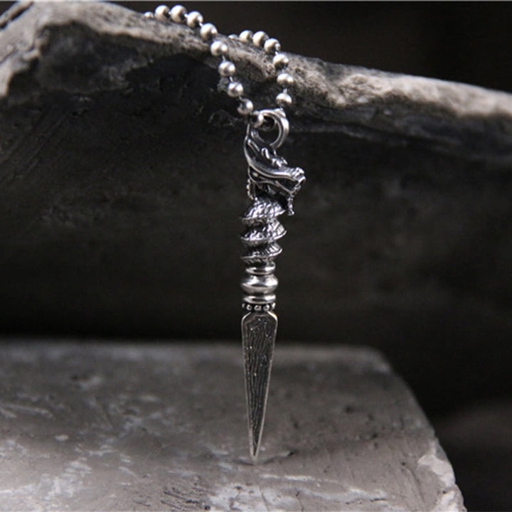 Buddha Stones 925 Sterling Silver Year of the Dragon Design Dorje Vajra Protection Necklace Pendant - image 4