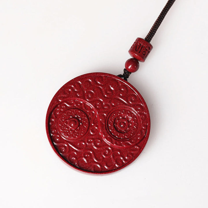 Buddha Stones Cinnabar Yin Yang Keep Away Evil Spirits Necklace Pendant - image 3