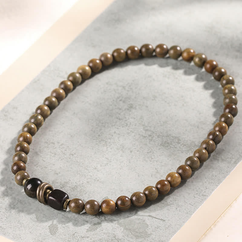 Buddha Stones Tibetan Green Sandalwood Crystal Soothing Peace Bracelet - image 13