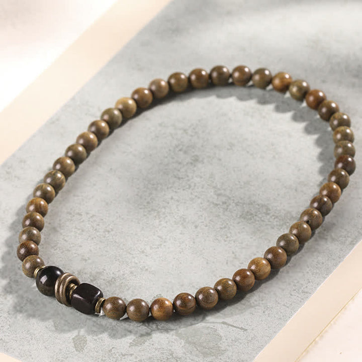 Buddha Stones Tibetan Green Sandalwood Crystal Soothing Peace Bracelet - image 13