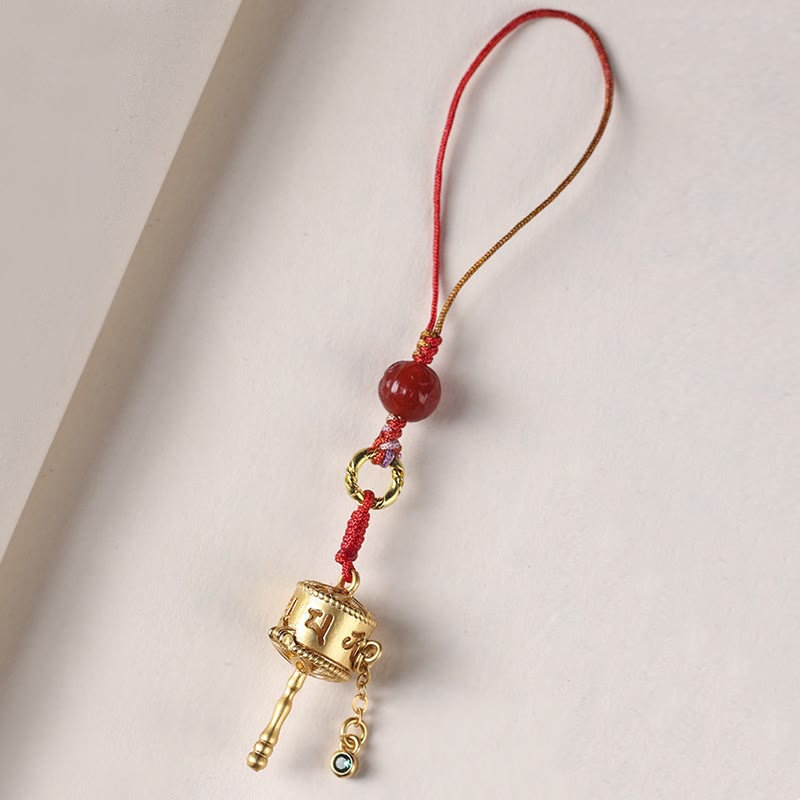 Buddha Stones Tibetan Om Mani Padme Hum Prayer Wheel Amulet Charm Protection Phone Hanging Decoration - image 7