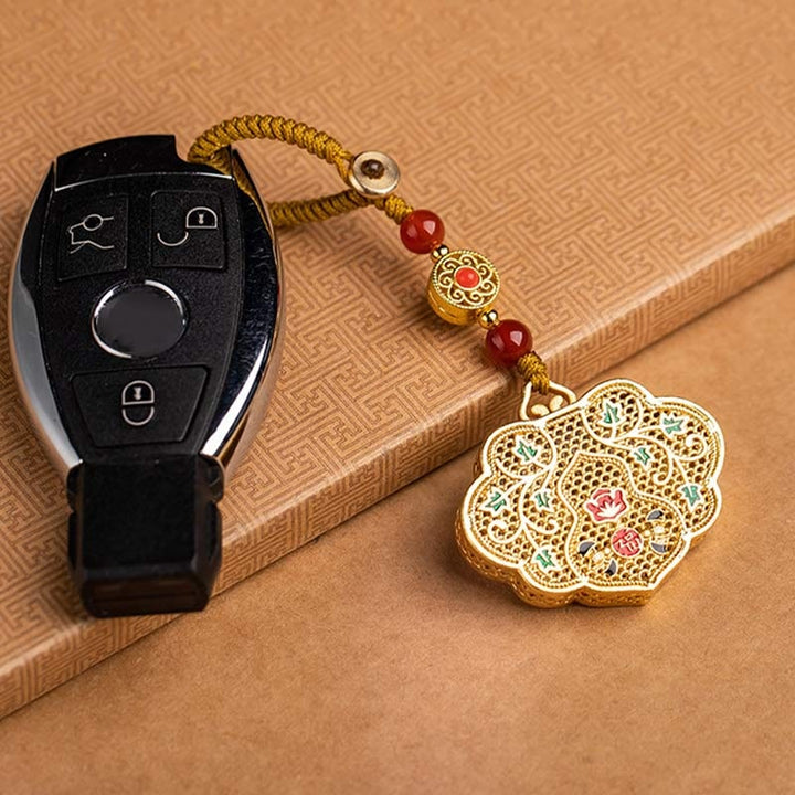 Buddha Stones Lock of Good Wishes Fu Character Luck Blessing Key Chain - image 10