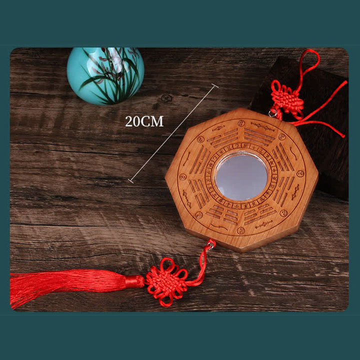 Feng Shui Bagua Map Peach Wood Five-Emperor Coins Chinese Knotting Balance Energy Map Mirror - image 13