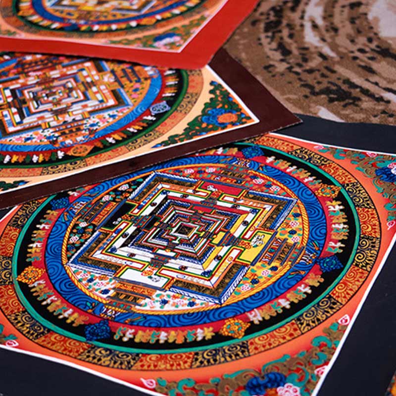 Buddha Stones Tibetan Handmade Thangka Mandala Painting Blind Box Random Color Pattern - image 7