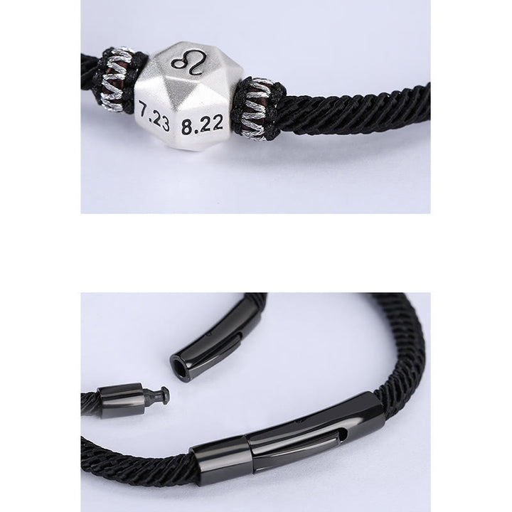 Buddha Stones 999 Sterling Silver 12 Constellations of the Zodiac Protection Handmade String Bracelet - image 11