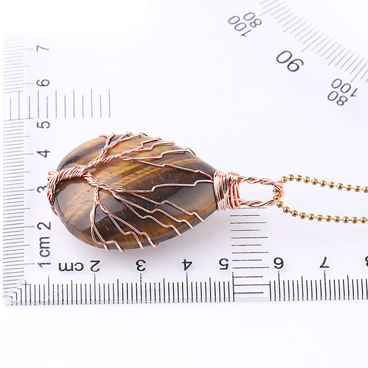 Buddha Stones Natural Quartz Crystal Tree Of Life Healing Energy Necklace Pendant - image 12