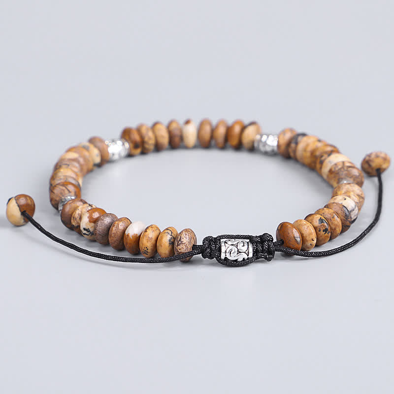 Buddha Stones Picture Jasper Positive Beads String Bracelet - image 8