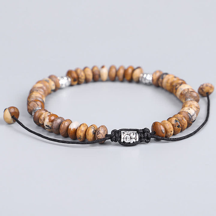 Buddha Stones Picture Jasper Positive Beads String Bracelet - image 8