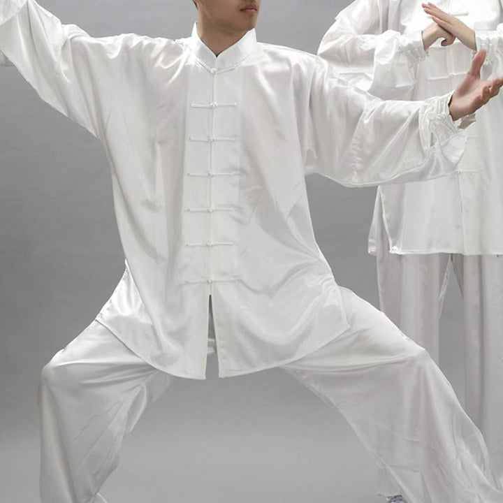 Buddha Stones Simple Pattern Meditation Prayer Spiritual Zen Tai Chi Qigong Practice Unisex Clothing Set - White - 3XL-FIT FOR US/UK/AU/EU-2XL - image 10