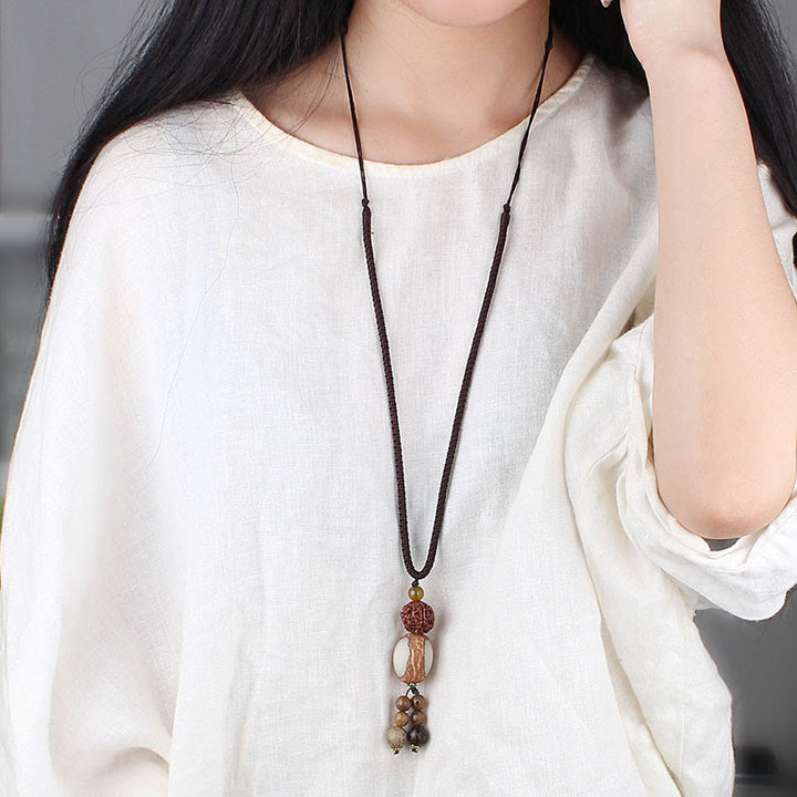 Buddha Stones Bodhi Seed Lotus Wisdom Harmony Necklace Pendant - image 3