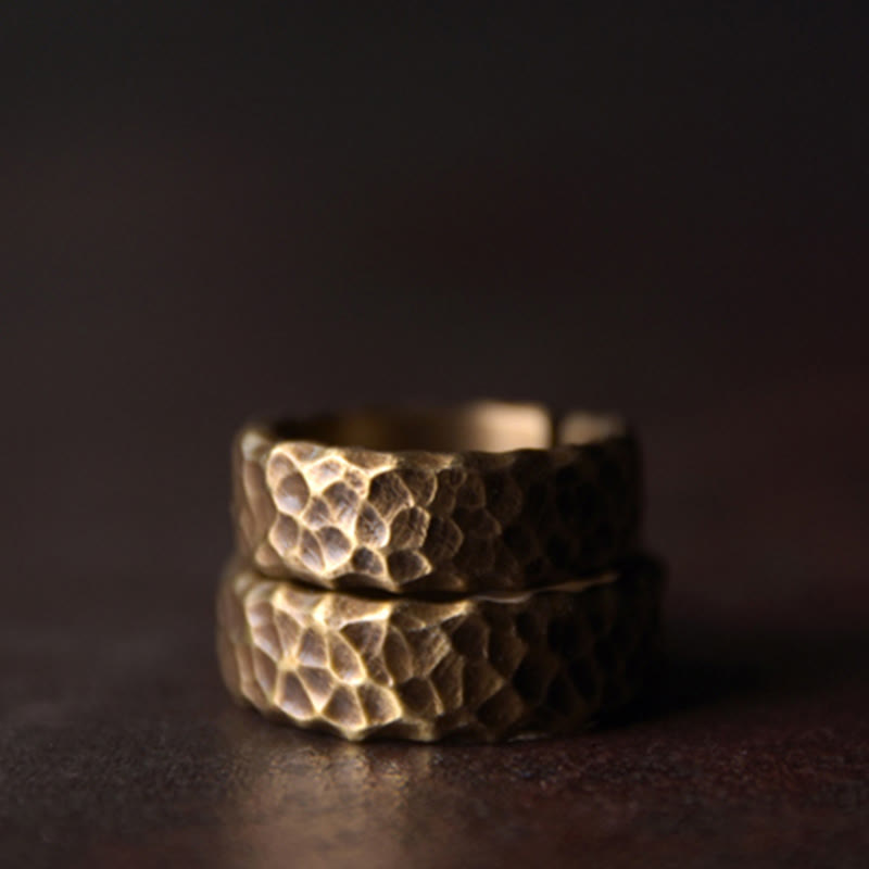 Buddha Stones Tibetan Bump Texture Design Copper Brass Luck Ring - image 11
