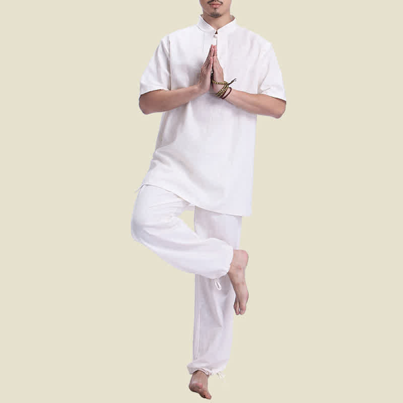 Buddha Stones Spiritual Zen Meditation Prayer Practice Cotton Linen Clothing Men's Set - image 9