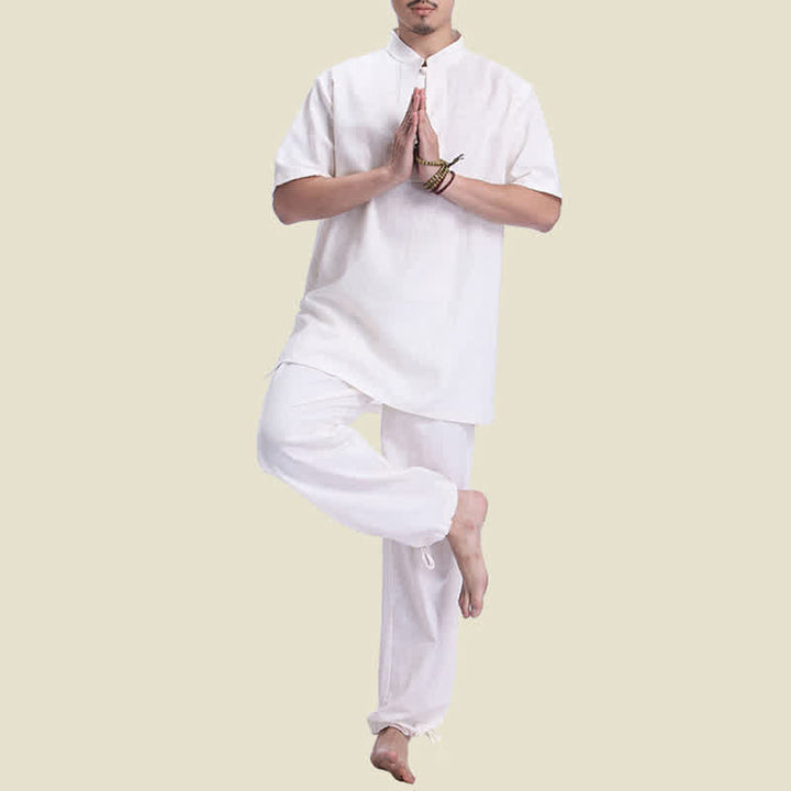 Buddha Stones Spiritual Zen Meditation Prayer Practice Cotton Linen Clothing Men's Set - image 9