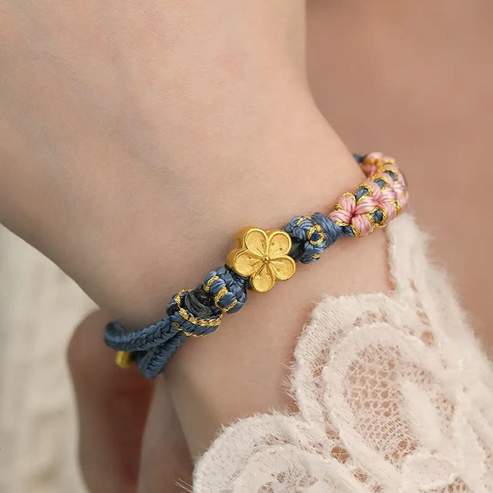 Buddha Stones Peach Blossom Design Wealth String Bracelet - image 5