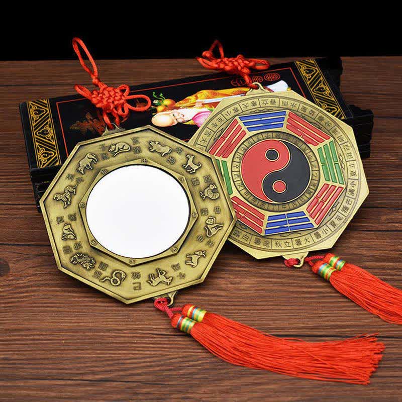 Feng Shui Bagua Map Five-Emperor Coins Chinese Knotting Harmony Energy Map - image 1