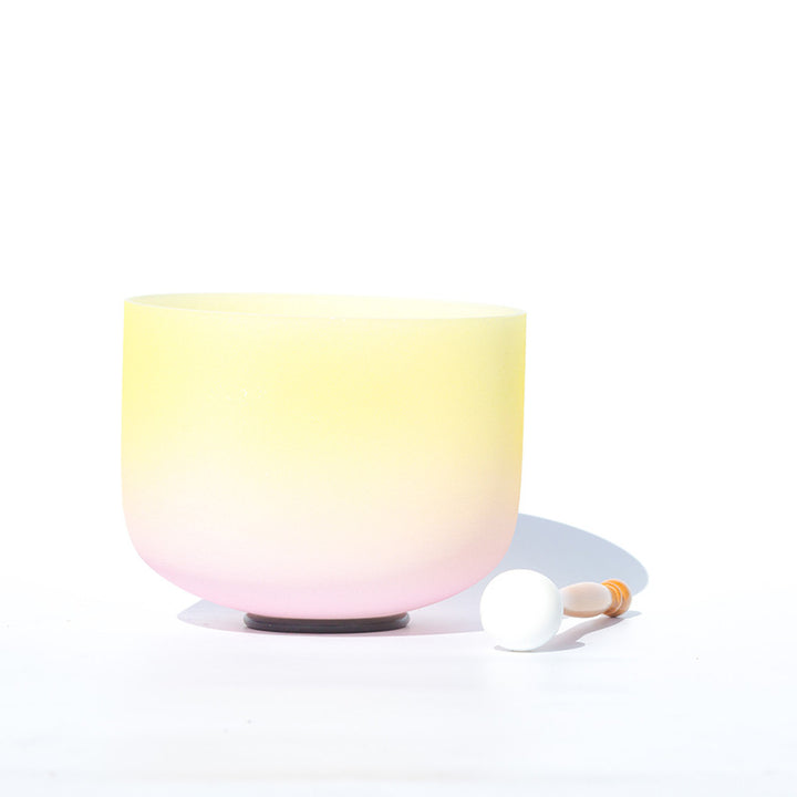 Tibetan Crystal Sound Bowl Candy Color Handcrafted for Yoga and Mindfulness Meditation Singing Bowl - 8 IN (20.3CM) Yellow - image 7