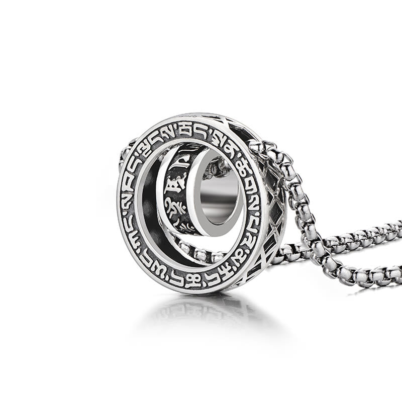 Buddha Stones Tibetan Om Mani Padme Hum Carved Peace Purity Chain Necklace Pendant - image 4