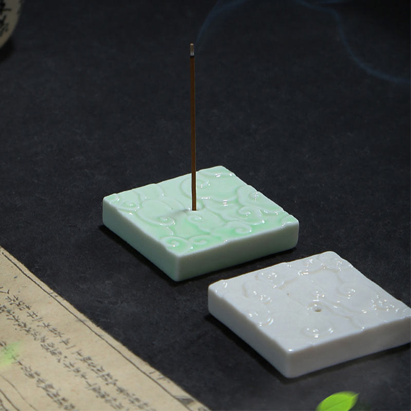 Buddha Stones Mini Auspicious Clouds Design Healing Stick Ceramic Small Incense Burner Decoration - image 9