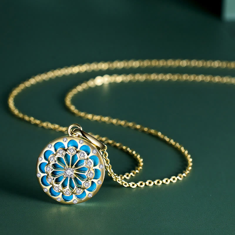 Buddha Stones 925 Sterling Silver Round Turquoise Zircon Protection Strength Necklace Pendant - image 2