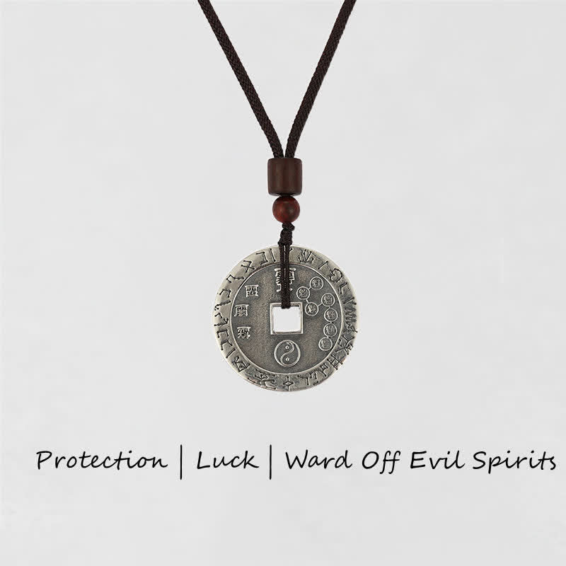 Buddha Stones Bagua Yin Yang Copper Coin Star Balance Energy Necklace Pendant - Bagua&Yin Yang - image 0