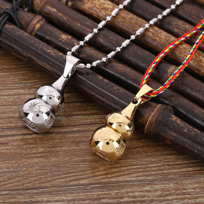 Buddha Stones Tibetan Yin Yang Symbol Gourd Harmony Titanium Steel Necklace Pendant - image 8