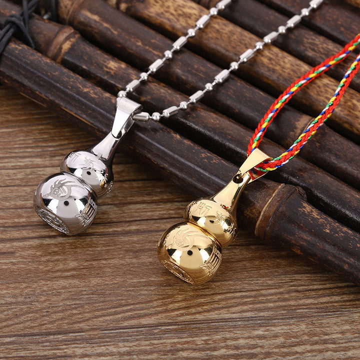 Buddha Stones Tibetan Yin Yang Symbol Gourd Harmony Titanium Steel Necklace Pendant - image 8