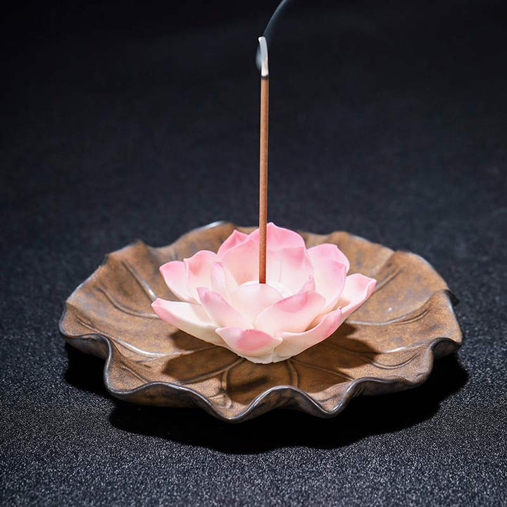 Buddha Stones Tibetan Lotus Blessing Incense Burner Decoration - 5 - image 11