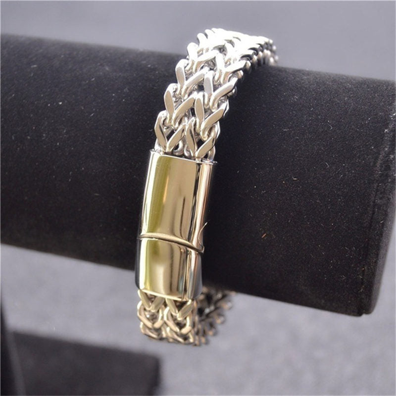 Buddha Stones Fish Scale Magnetic Buckle Titanium Steel Balance Bracelet Bangle - image 5