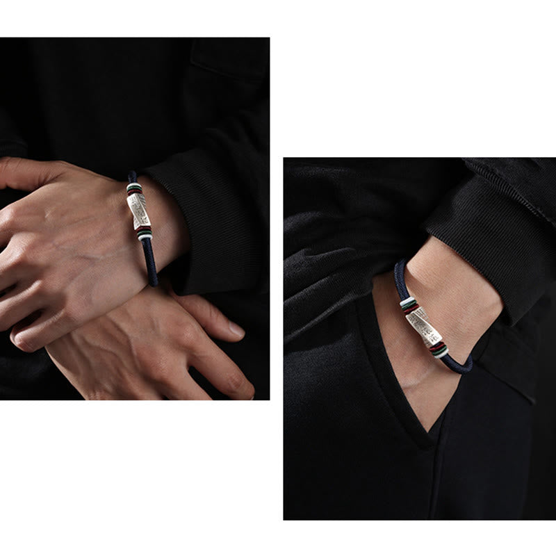 Buddha Stones 999 Sterling Silver Profits Pouring In From All Sides Handmade Blessing String Buckle Bracelet - image 10