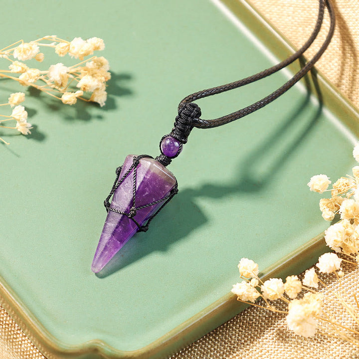 Buddha Stones Natural Stone Pointed Pendant Necklace - image 15
