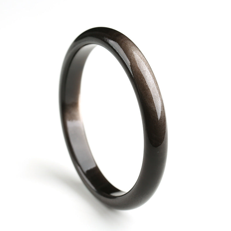 Buddha Stones Gold Sheen Obsidian Silver Sheen Obsidian Protection Bracelet Bangle - image 8