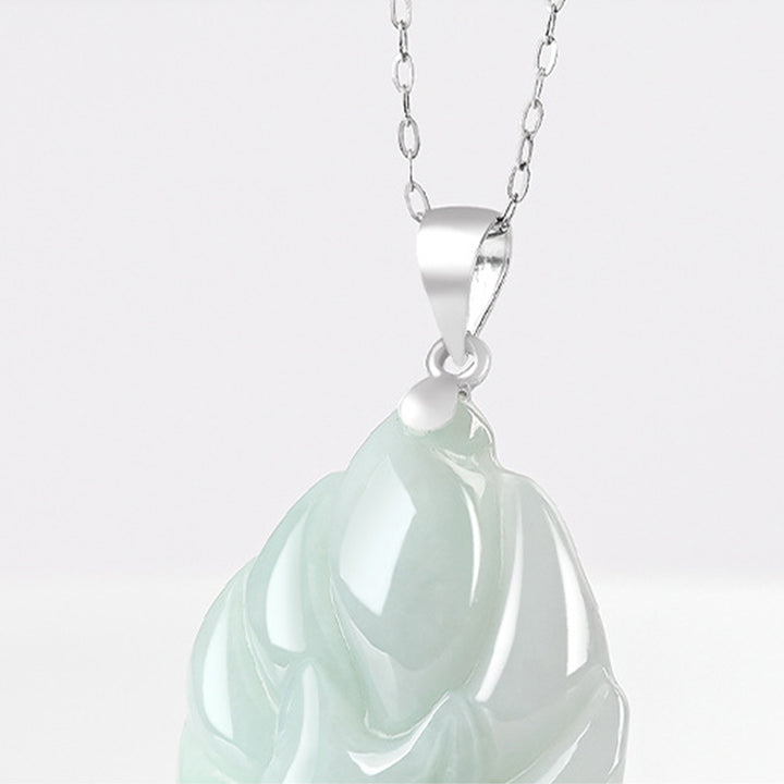 Buddha Stones 925 Sterling Silver Natural Jade Nine Tailed Fox Prosperity Necklace Pendant - image 8