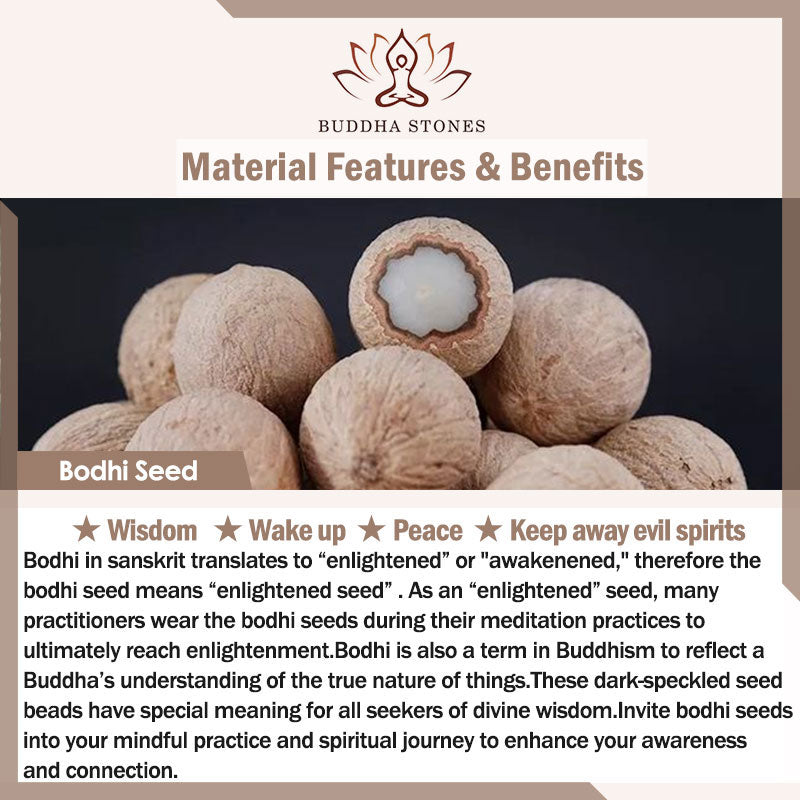Buddha Stones Natural White Bodhi Seed Stone Wisdom Tassel Bracelet - image 5