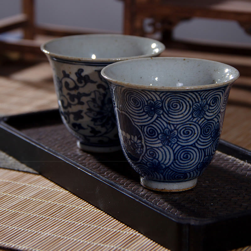 Buddha Stones Jingdezhen Blue and White Porcelain Hand Painted Lotus Plum Blossom Ceramic Teacup Kung Fu Tea Cups - image 11