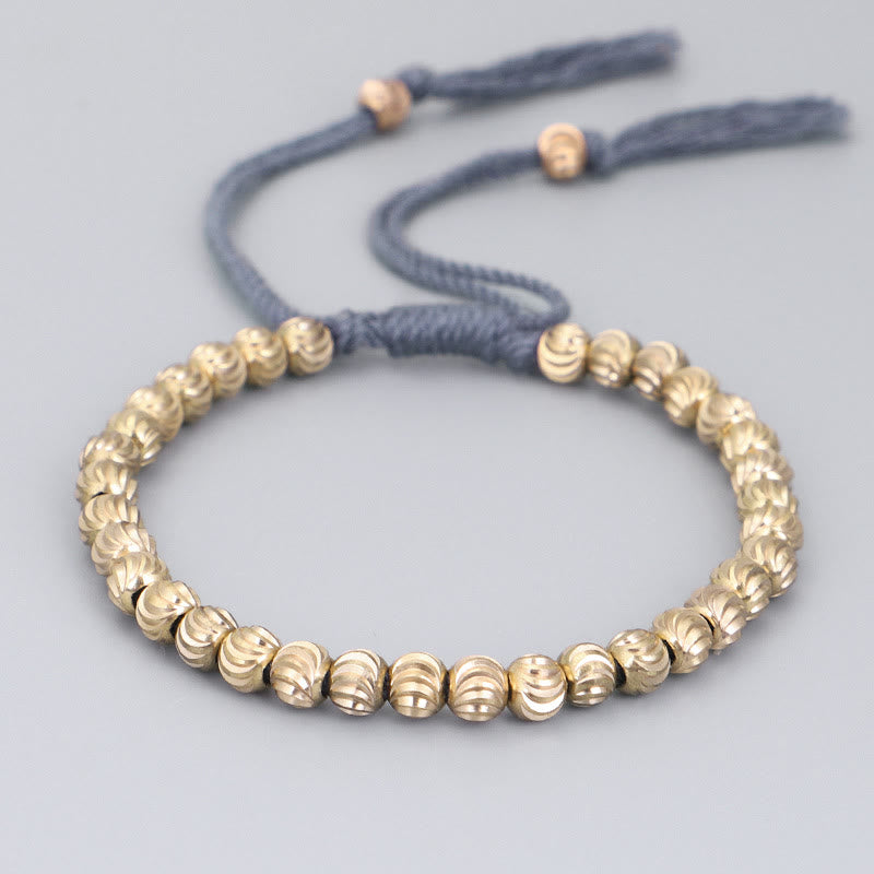 Buddha Stones Tibetan Handmade Copper Bead Luck String Bracelet - Sky Blue(Wrist Circumference 14-26cm) - image 10