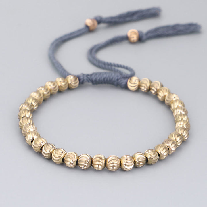 Buddha Stones Tibetan Handmade Copper Bead Luck String Bracelet - Sky Blue(Wrist Circumference 14-26cm) - image 10