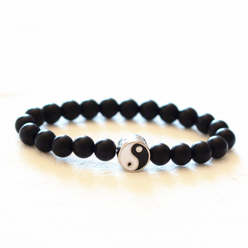 Buddha Stones 3pcs Natural White Turquoise Frosted Stone Bead Yin Yang Wealth Bracelet - image 9