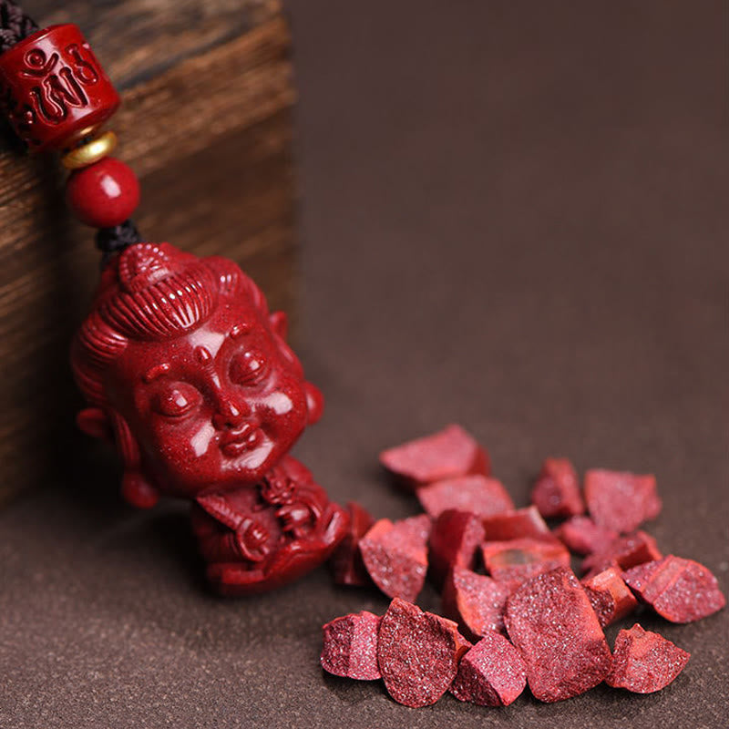 Buddha Stones Chinese Zodiac Natal Buddha Natural Cinnabar Amulet Keep Away Evil Spirits Necklace Pendant - image 5