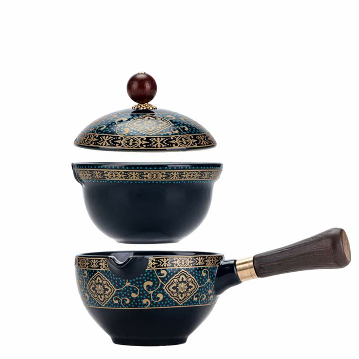 Buddha Stones Chinese Gongfu Tea Set Design Ceramic Teapot Portable Gift Bag - image 21